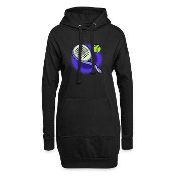 La raquette de balle de joueur de sport sert les fans - Sweat-shirt à capuche long Femme - noir - Devant