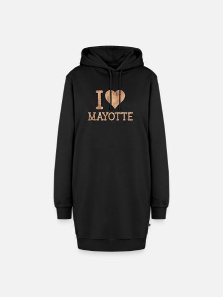T SHIRT MAYOTTE - Sweat-shirt à capuche long Femme - noir