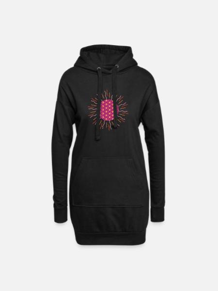 Sun mandala pink - Hoodie Dress - black