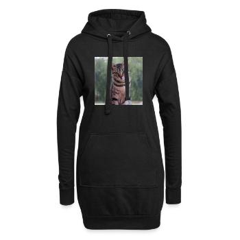 Katze Kätzchen Poster quadratisch Katzenposter - Hoodie-Kleid - Schwarz - Vorne