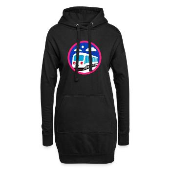 Locomotive, train, chemin de fer - Sweat-shirt à capuche long Femme - noir - Devant