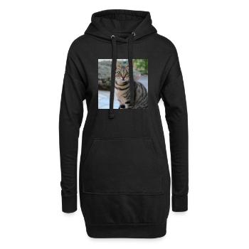 Katze Kätzchen Poster quadratisch Katzenposter - Hoodie-Kleid - Schwarz - Vorne