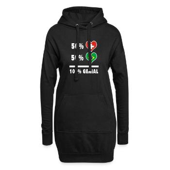 Brasilien und Schweiz 100% Genial Flagge - Hoodie-Kleid - Schwarz - Vorne