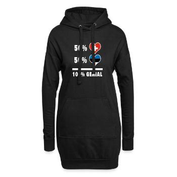 Estland und Schweiz 100% Genial Flagge - Hoodie-Kleid - Schwarz - Vorne