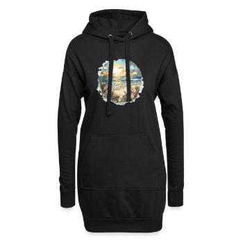 Strandtraum - Hoodie-Kleid - Schwarz - Vorne