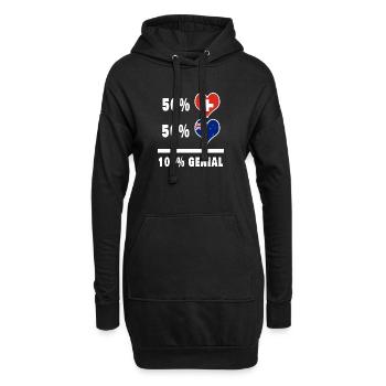 Neuseeland und Schweiz 100% Genial Flagge - Hoodie-Kleid - Schwarz - Vorne