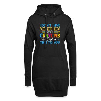 Ich habe weder die Zeit noch die Buntstifte - Hoodie-Kleid - Schwarz - Vorne