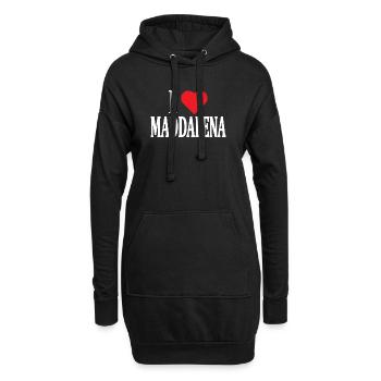 t-shirt J’adore Maddalena idée cadeau t-shirt - Sweat-shirt à capuche long Femme - noir - Devant
