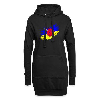 Ukrainische Flagge - Hoodie-Kleid - Schwarz - Vorne