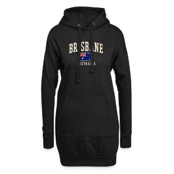 Brisbane, Australie, Vintage Flag Design - Sweat-shirt à capuche long Femme - noir - Devant