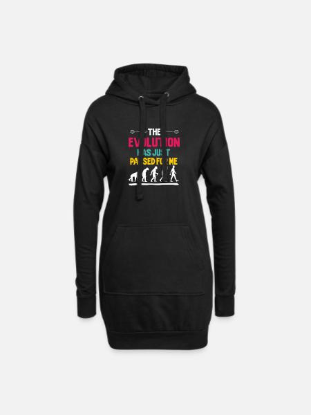 Die Evolution hat für mich einfach pausiert - Hoodie-Kleid - Schwarz