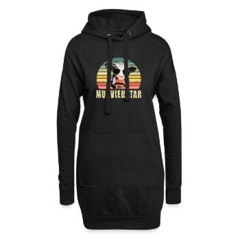 Kuh Kühe - Hoodie-Kleid - Schwarz - Vorne