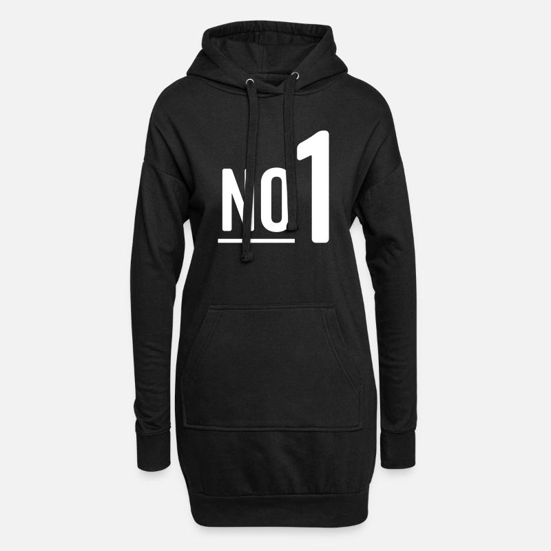 No 1 - Nummer eins - Hoodie-Kleid - Schwarz