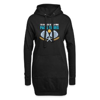 Padel Ich spiele lieber Padel-Tennis - Hoodie-Kleid - Schwarz - Vorne
