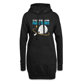 Padel Ich spiele lieber Padel-Tennis - Hoodie-Kleid - Schwarz - Vorne
