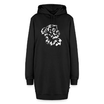 Kromfohrländer Kopf "Black Edition" - Hoodie-Kleid - Schwarz - Vorne