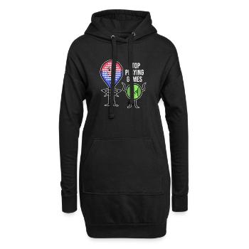 Spieler Statement Schläger Padel Padelteam Bälle - Hoodie-Kleid - Schwarz - Vorne