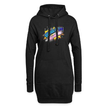 Mère enceinte Déclaration de grossesse Famille - Sweat-shirt à capuche long Femme - noir - Devant