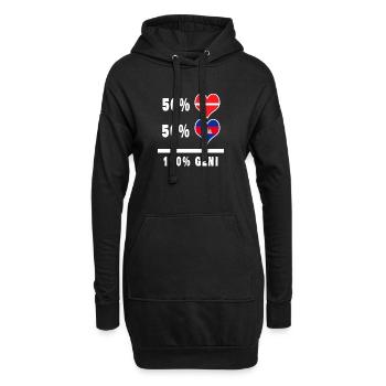 Cambodge et Danemark 100% drapeau de génie - Sweat-shirt à capuche long Femme - noir - Devant