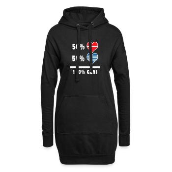 Grèce et Danemark 100% drapeau de génie - Sweat-shirt à capuche long Femme - noir - Devant