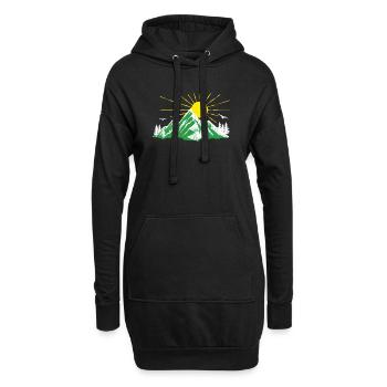 Montagne, Nature, Randonnée, Amoureux de la nature, Glaciers - Sweat-shirt à capuche long Femme - noir - Devant