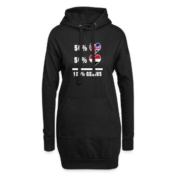 Egypte et Grande-Bretagne 100% Genius Flag - Sweat-shirt à capuche long Femme - noir - Devant