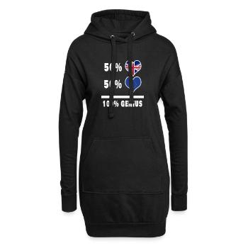 Europe et Grande-Bretagne 100% Genius Flag - Sweat-shirt à capuche long Femme - noir - Devant