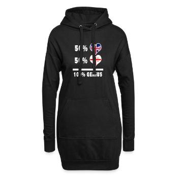Géorgie et Grande-Bretagne 100% Genius Flag - Sweat-shirt à capuche long Femme - noir - Devant