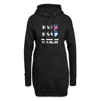Israël et Grande-Bretagne 100% Genius Flag - Sweat-shirt à capuche long Femme - noir - Devant