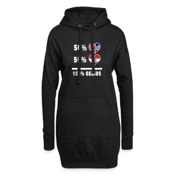 Croatie et Grande-Bretagne 100% Genius Flag - Sweat-shirt à capuche long Femme - noir - Devant