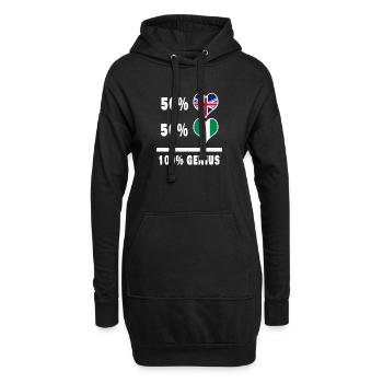 Nigeria et Grande-Bretagne 100% Genius Flag - Sweat-shirt à capuche long Femme - noir - Devant