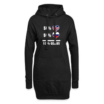 Slowakei und Großbritannien 100% Genius Flagge - Hoodie-Kleid - Schwarz - Vorne