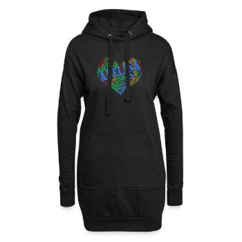 Adelina coeur coeur nuage t-shirt cadeau t-shirt - Sweat-shirt à capuche long Femme - noir - Devant