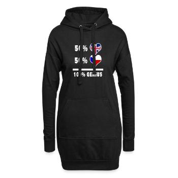 Tschechische Republik und Großbritannien 100% Genius Flagge - Hoodie-Kleid - Schwarz - Vorne