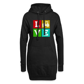 Traktor Landleben Spruch Nutzfahrzeug Landwirt - Hoodie-Kleid - Schwarz - Vorne