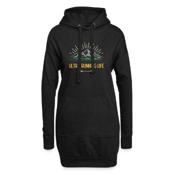 Durée de vie ultra running - Sweat-shirt à capuche long Femme - noir - Devant