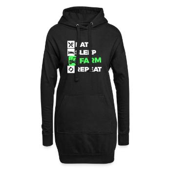 Landluft Statement Bauernhof Traktor Feld Fahrzeug - Hoodie-Kleid - Schwarz - Vorne