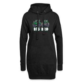 Biobauer Traktor Bauer Statement Fahrzeug Feld - Hoodie-Kleid - Schwarz - Vorne