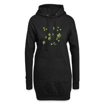 Frühlingsblätter Muster - Hoodie-Kleid - Schwarz - Vorne