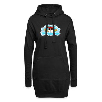 Hund Schwimmen Schwimmbrille Sommer - Hoodie-Kleid - Schwarz - Vorne