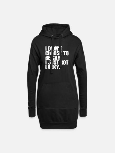 Gay Humor Gay Saying Funny Rainbow Flag - Hoodie Dress - black