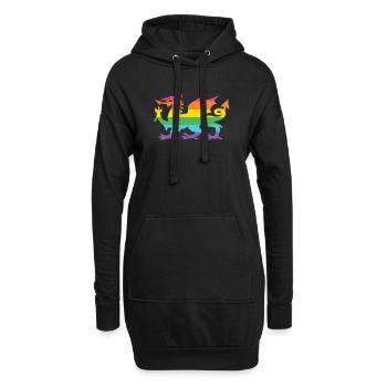 Mois de la fierté LGBTQ - LGBTQ Welsh Dragon - Sweat-shirt à capuche long Femme - noir - Devant
