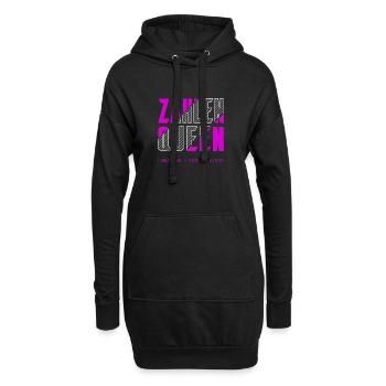 Zahlen Queen - Hoodie-Kleid - Schwarz - Vorne