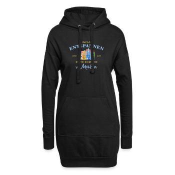Meißen, Sachsen, Entspannen am Marktplatz - Hoodie-Kleid - Schwarz - Vorne