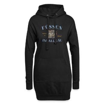 Füssen im Allgäu, Altstadt, Fassade Stadtapotheke - Hoodie-Kleid - Schwarz - Vorne