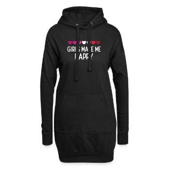 Mois de la fierté LGBTQ - Les filles me rendent heureuse - Sweat-shirt à capuche long Femme - noir - Devant