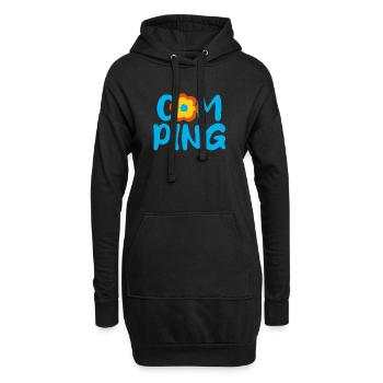 Camping Blume Comic Fan Camper Urlaub Outdoor - Hoodie-Kleid - Schwarz - Vorne