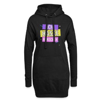 Ich hasse Menschen - Hoodie-Kleid - Schwarz - Vorne