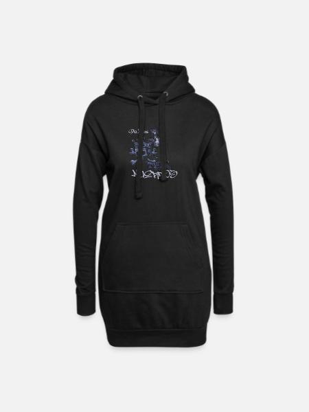 Biker & Tattoo Tshirt Dia de los Muertos - Hoodie-Kleid - Schwarz