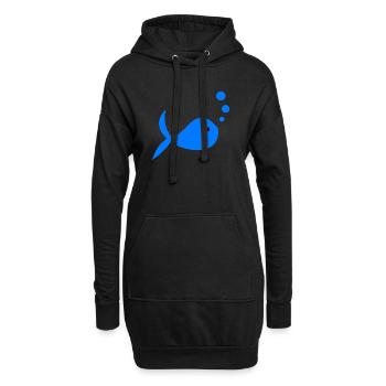 SURF. POISSON. PLAGE. MER. OCEAN. HUMOUR. VACANCES - Sweat-shirt à capuche long Femme - noir - Devant
